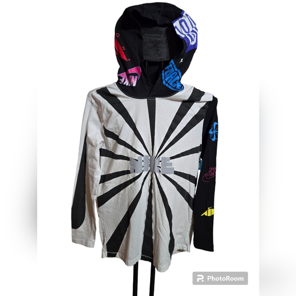 Nike Other - 90's RETRO Nike WILDCARD Pullover Hoodie Large Pinwheel Logo Size Small